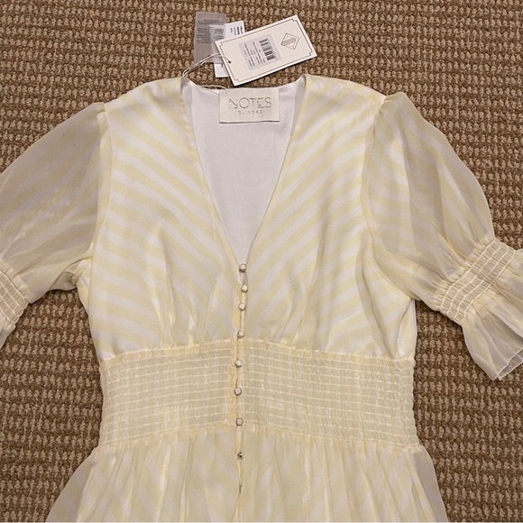 Notes Du Nord Kennedy Maxi Dress Yellow White Stripe 36 Small NWT - Picture 8 of 12